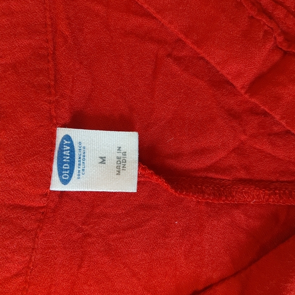 Old Navy Red Boxy Ruffled 3/4 Sleeve Blouse - Picture 4 of 6